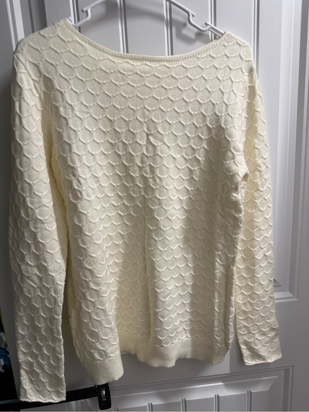 Classic Cream Textured Women's Sweater